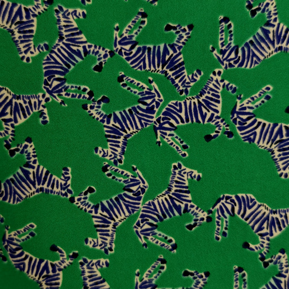 Lilly Pulitzer Sea View Button Front Top Size XS Green Blue Zebra Print Resort - Picture 3 of 10